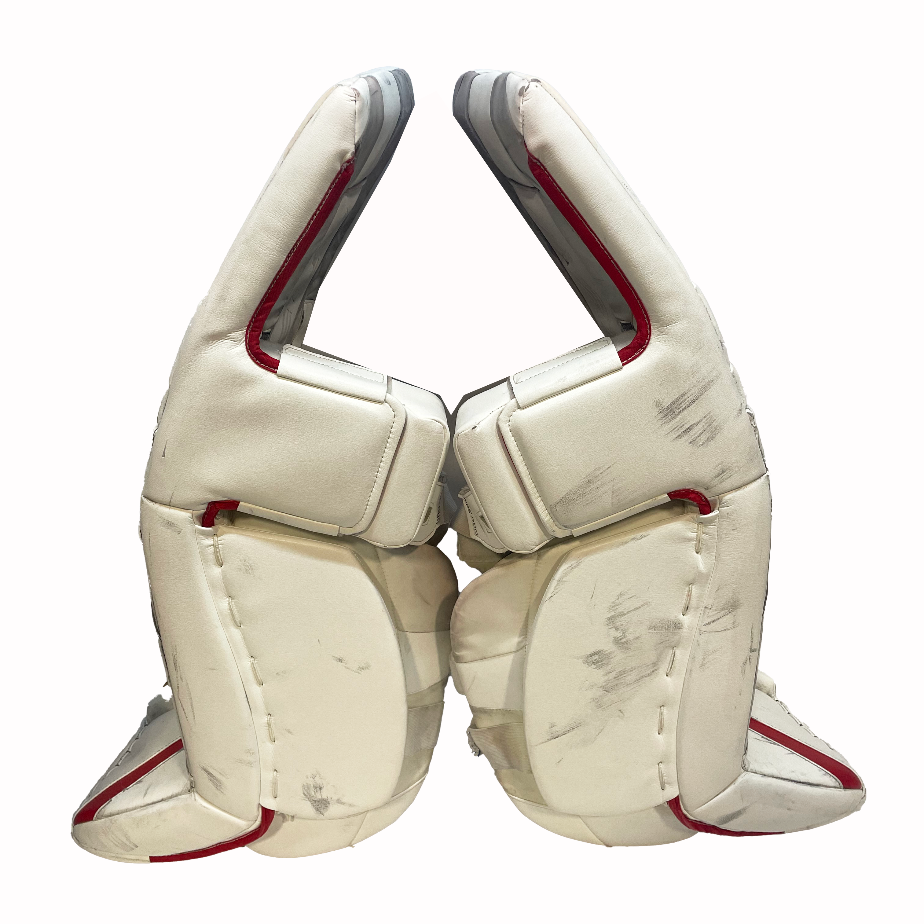 CCM Extreme Flex 6 - Ensemble complet de gardien de but senior AHL Pro Stock d'occasion (blanc/rouge)